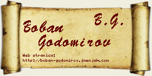 Boban Godomirov vizit kartica